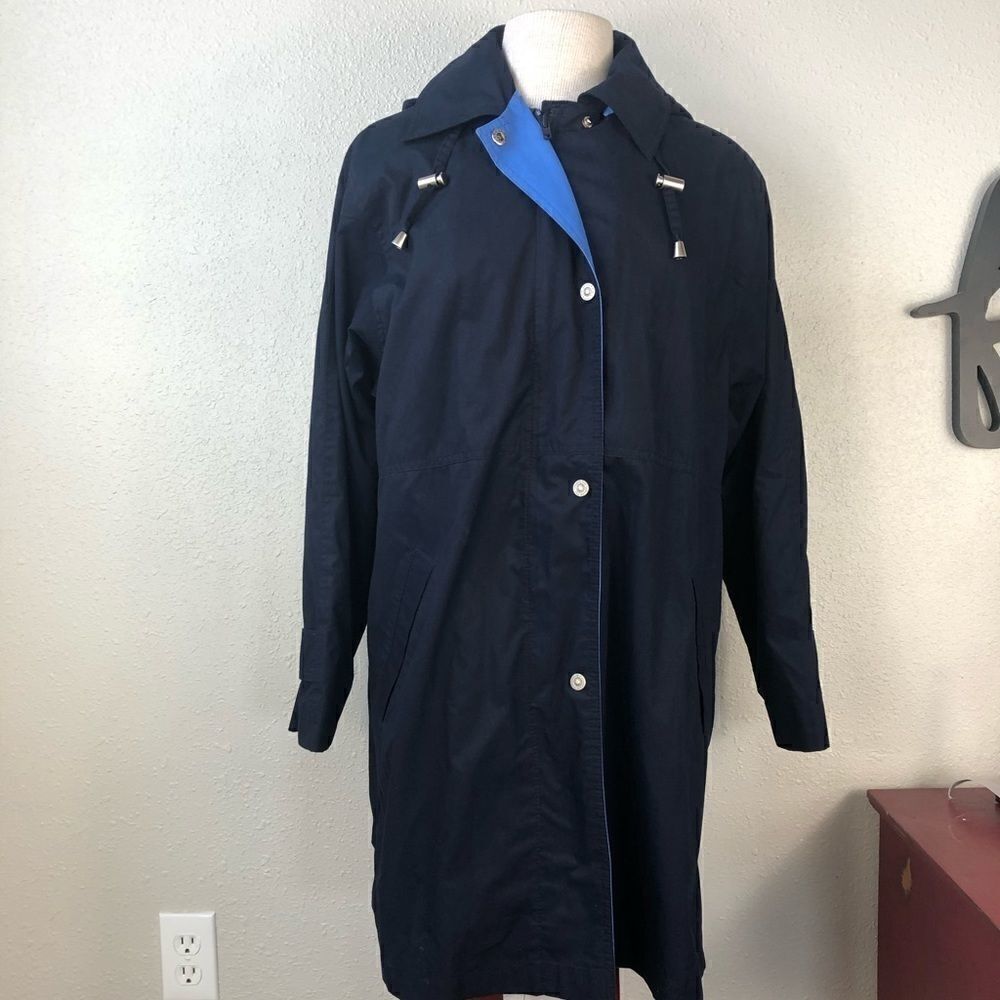 London Fog Hooded Rain Jacket Size Small